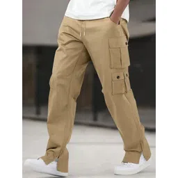 R.Code by The Roadster Life Co. Men Regular Fit High Rise Cotton Cargo Trousers-picture-19