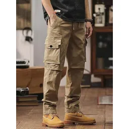 R.Code by The Roadster Life Co. Men Regular Fit High Rise Cotton Cargo Trousers-picture-17