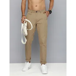 R.Code by The Roadster Life Co. Men Solid Pure Cotton Chinos Trousers-picture-19