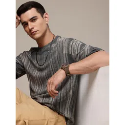 R.Code by The Roadster Life Co. Men Striped Relaxed Fit T-shirt-picture-13