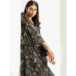 R.Code by The Roadster Life Co. Print Satin Fit & Flare Dress-picture-17