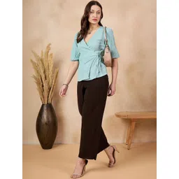 R.Code by The Roadster Life Co. Puff Sleeve Wrap Top-picture-17