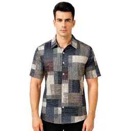 r.code by the roadster life co. R.Code by The Roadster Lifestyle Co. Men Geometric Printed Casual Shirt-picture-30