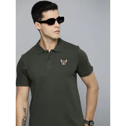 r.code by the roadster life co. R.Code by The Roadster Lifestyle Co. Men Regular Fit Solid Polo Collar Cotton T-shirt-picture-14