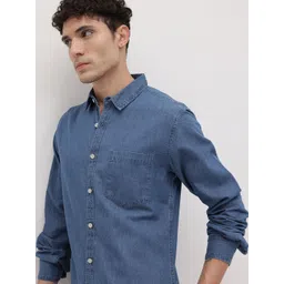 R.Code by The Roadster Life Co. Solid Denim Shirt-picture-40