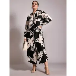 R.Code by The Roadster Life Co. Women Abstract Print Shirt Maxi Dress image 1
