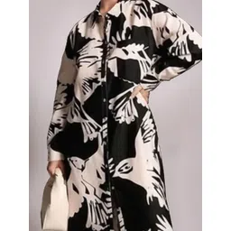 R.Code by The Roadster Life Co. Women Abstract Print Shirt Maxi Dress image 5