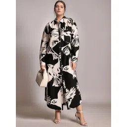 R.Code by The Roadster Life Co. Women Abstract Print Shirt Maxi Dress image 2