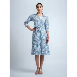 R.Code by The Roadster Life Co. Women Abstract Printed Satin Shirt Dress-picture-20