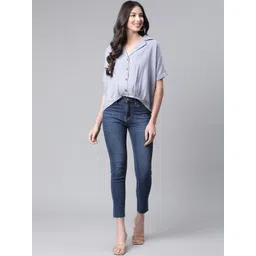 R.Code by The Roadster Life Co. Women Lapel Collar Extended Sleeves Shirt Style Top-picture-21