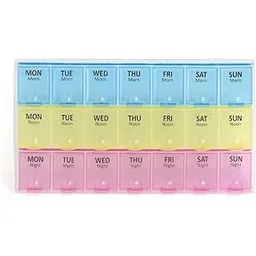 RCSP 21 Days Pill Medicine Organizer with Reminder | 3-Week Storage Box for Daily Medication | Portable and Easy-to-Use-picture-0