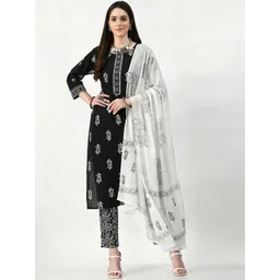 RD TEXTILES Ethnic Motifs Printed Straight Kurta With Trousers & Dupatta-picture-39