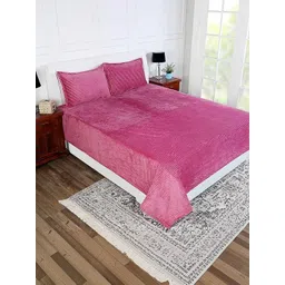 RD TREND Pink Striped 300 TC King Bedsheet with 2 Pillow Covers-picture-37