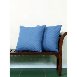 RD TREND Steel Blue Velvet Set of 2 Square Cushion Covers 18x18 Inch-picture-19