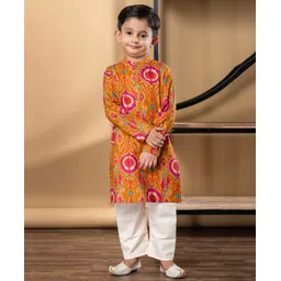 READIPRINT Cotton Woven Full Sleeves Paisley Printed Kurta Pyjama Set - Multi Colour-picture-38