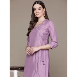 Readiprint Fashions Angrakha Mirror Work Pure Silk Kurta with Trousers-picture-20