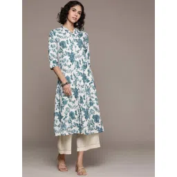 READIPRINT FASHIONS Blue Cotton Printed A Line Kurta-picture-21