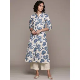 READIPRINT FASHIONS Blue Cotton Printed A Line Kurta-picture-45
