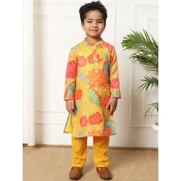 Readiprint Fashions Boys Floral Printed Regular Pure Cotton Kurta with Pyjamas-picture-34