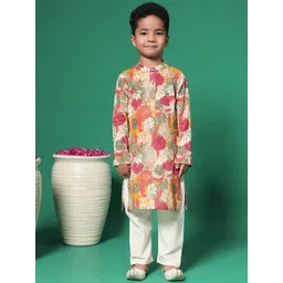 Readiprint Fashions Boys Floral Printed Regular Pure Cotton Kurta with Pyjamas-picture-19