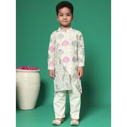 Readiprint Fashions Boys Floral Printed Regular Pure Cotton Kurta with Pyjamas-picture-23