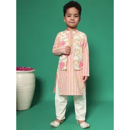 Readiprint Fashions Boys Floral Printed Regular Pure Cotton Kurta with Pyjamas-picture-24