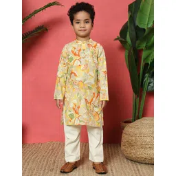 Readiprint Fashions Boys Floral Printed Regular Pure Cotton Kurta with Pyjamas-picture-18