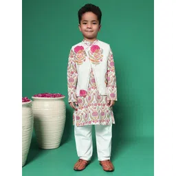 Readiprint Fashions Boys Floral Printed Regular Pure Cotton Kurta with Pyjamas-picture-26