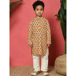 Readiprint Fashions Boys Floral Printed Regular Pure Cotton Kurta with Pyjamas-picture-17