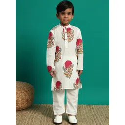 Readiprint Fashions Boys Floral Printed Regular Pure Cotton Kurta with Pyjamas-picture-30
