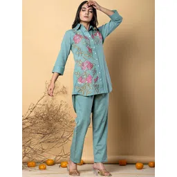 Readiprint Fashions Embroidered Shirt Collar Neck Tunic With Trousers image 4