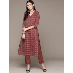 Readiprint Fashions Ethnic Motifs Printed Pure Cotton Kurta with Trousers-picture-38
