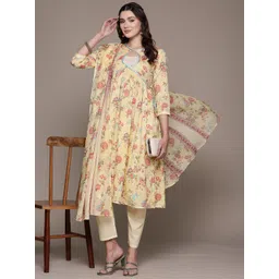 Readiprint Fashions Floral Printed Empire Gotta Patti Pure Cotton Kurta Set-picture-12