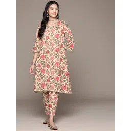 Readiprint Fashions Floral Printed Pure Cotton Kurta with Trousers-picture-39