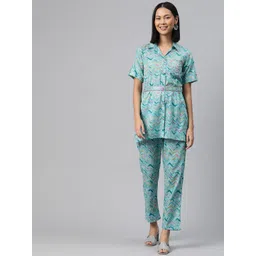 Readiprint Fashions Geometric Printed Pure Cotton Tunic with Trousers-picture-25