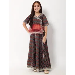 Readiprint Fashions Girls Ethnic Motifs Printed Gotta Patti Cotton Lehenga With Choli-picture-51