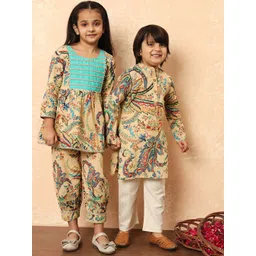 Readiprint Fashions Girls Floral Printed Gotta Patti Pure Cotton Kurti With Harem Pant-picture-24