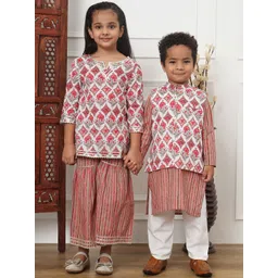 Readiprint Fashions Girls Floral Printed Gotta Patti Pure Cotton Kurti With Sharara-picture-35