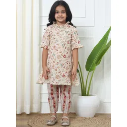 Readiprint Fashions Girls Floral Printed Gotta Patti Pure Cotton Kurti With Trousers-picture-30