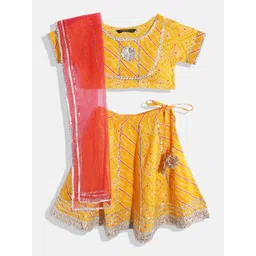 Readiprint Fashions Girls Yellow & Red Embellished Ready to Wear Lehenga & Blouse With Dupatta-picture-44