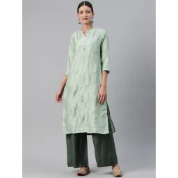 READIPRINT FASHIONS Green Embroidered Straight Kurta-picture-26