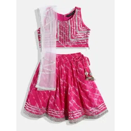 READIPRINT FASHIONS Kids Magenta & White Embellished Lehenga, Choli With Dupatta-picture-27