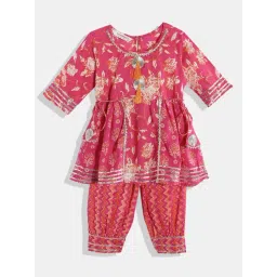 READIPRINT FASHIONS Kids Pink Floral Print Kurta with Salwar-picture-21