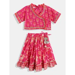 READIPRINT FASHIONS Kids Pink Floral Print Lehenga with Choli-picture-34