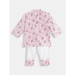 READIPRINT FASHIONS Kids Pink Printed Full Sleeves Kurta with Pyjamas-picture-33