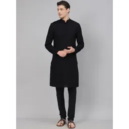 Readiprint Fashions Men Black Chikankari Embroidered Kurta with Churidar-picture-41
