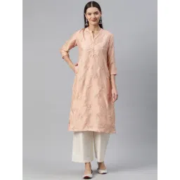 READIPRINT FASHIONS Peach Embroidered Straight Kurta-picture-11