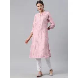 READIPRINT FASHIONS Pink Embroidered Straight Kurta-picture-34