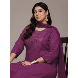 Readiprint Fashions Plus Size Floral Thread Work Pure Cotton Kurta Set-picture-18