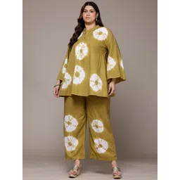 Readiprint Fashions Plus Size Tie & Dye Dyed Pure Cotton Top With Palazzos-picture-21